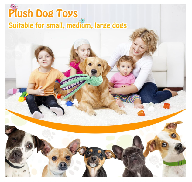 Stuffed Dog Toys for Large Dogs, Cute Plush Dog Toys for Small/Medium/Large Pets to Play