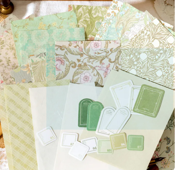 Mr. Paper Vintage Plants DIY Notebook 6 Style Multi-purpose Background Paper Korean Room Decoration Stationery