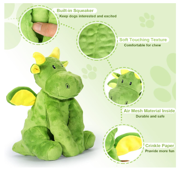 Squeaky Dog Toys Plush Dog Toy with Crinkle Paper Stuffed Durable Dog Chew Toys