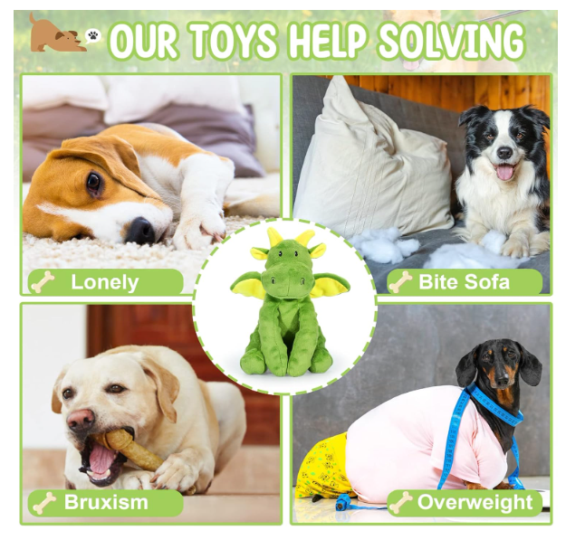 Squeaky Dog Toys Plush Dog Toy with Crinkle Paper Stuffed Durable Dog Chew Toys