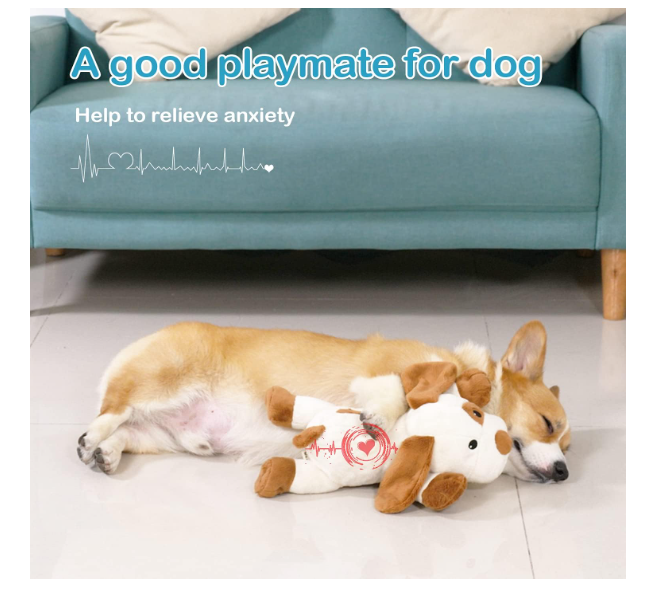 Heartbeat Puppy Toy - Comfort Cuddler Pillow, Dog Anxiety Relief Calming Aid