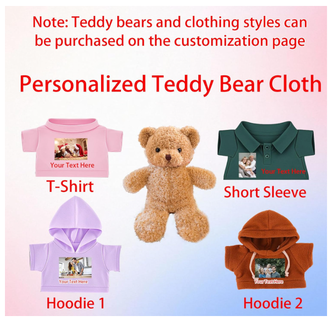 ersonalized Teddy Bear Clothes with Photo Name