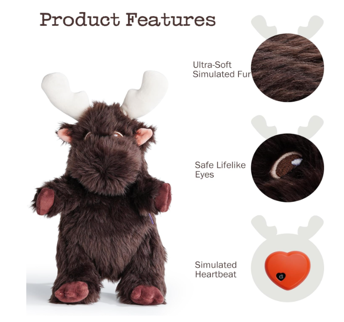 Heart Beat Dog Toy for Puppy - Soft Plush Stuffed Animal Dog Pal