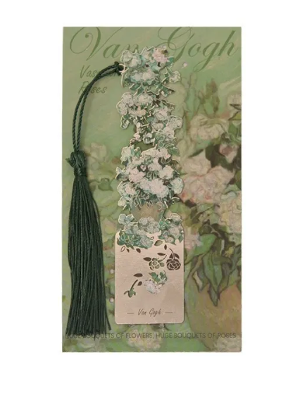Floral Metal Bookmark Hollow Retro Metal Floral Bookmark Bronzing Painting Tassel Bookmark for Book Lovers Readers Writers Students Gifts