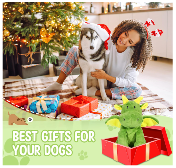 Squeaky Dog Toys Plush Dog Toy with Crinkle Paper Stuffed Durable Dog Chew Toys