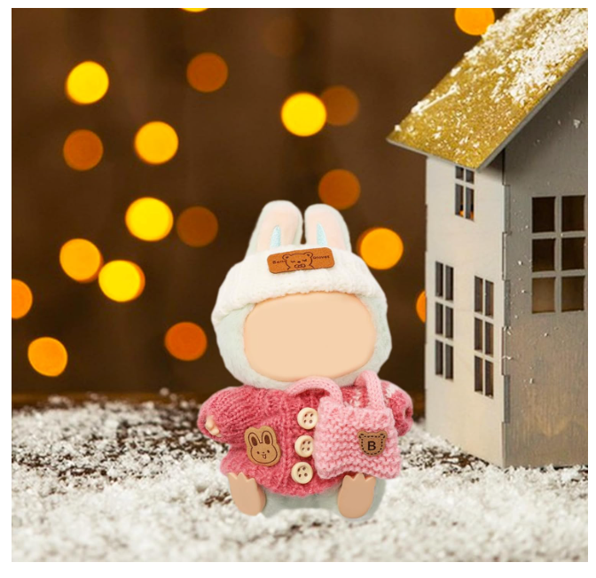 3pcs Clothes Outfit for 17cm Dolls, Adorable Pink White Doll